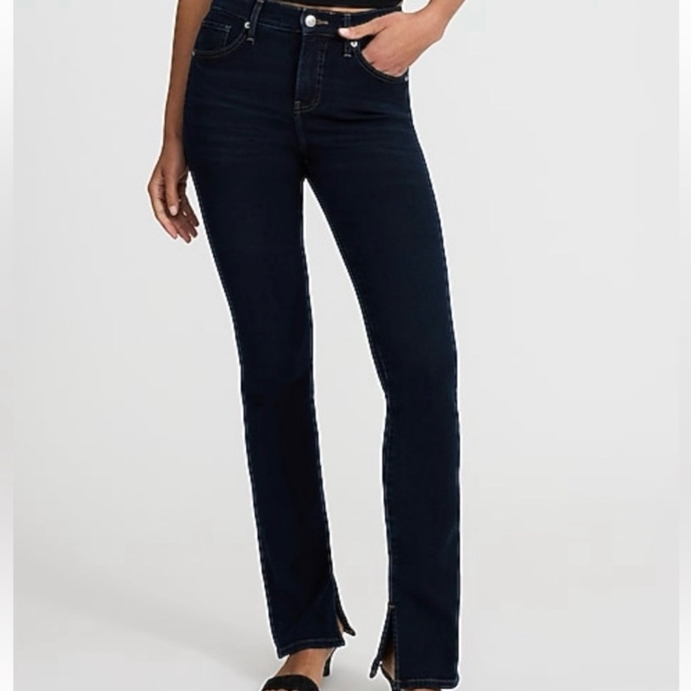 Express Mid-Rise Skyscraper Dark Jeans